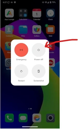 Tap on power off